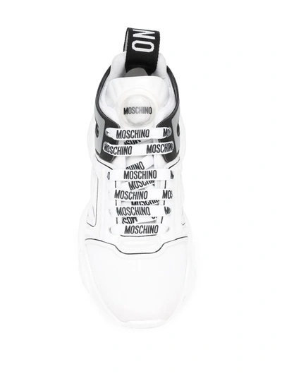 Shop Moschino Teddy Basket Sneakers In White