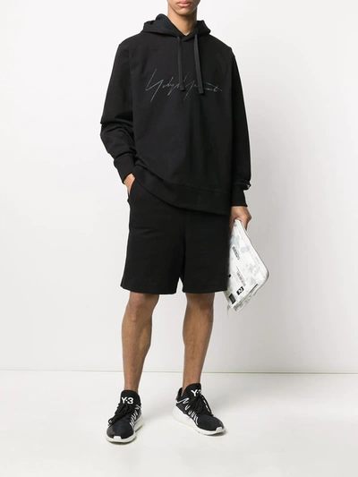 Shop Y-3 Terry Track Shorts In Black