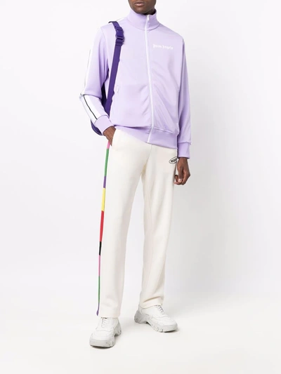 Shop Palm Angels Side Stripe Track Jacket In Purple
