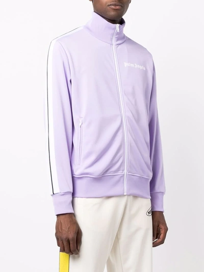 Shop Palm Angels Side Stripe Track Jacket In Purple