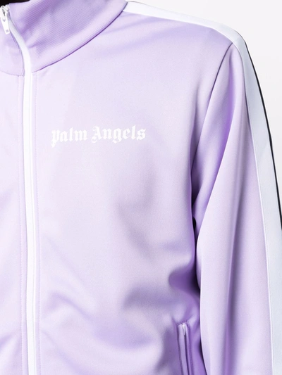 Shop Palm Angels Side Stripe Track Jacket In Purple