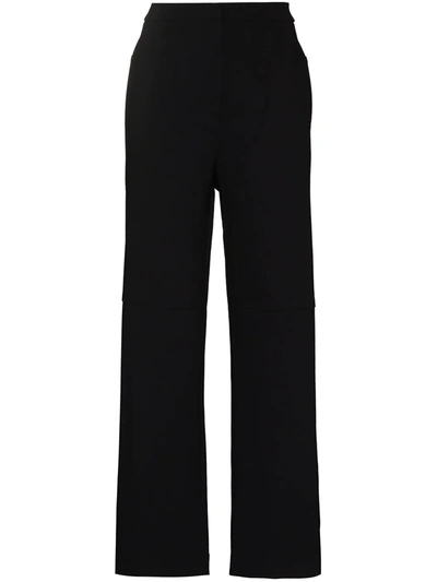 Shop Paris Georgia Crepe Wide-leg Trousers In Black