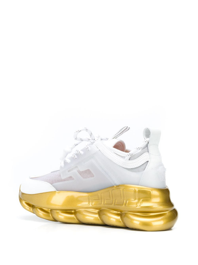 Shop Versace Chain Reaction Platform Sneakers In White