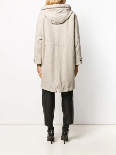 Shop Brunello Cucinelli Hooded Parka In Neutrals