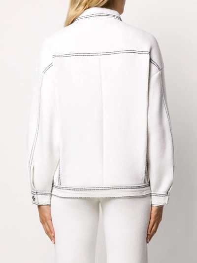 Shop Barrie Oversized Knitted Cardigan Jacket In White