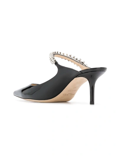 Jimmy Choo Bing 65 Embellished Patent Leather Mules In Black