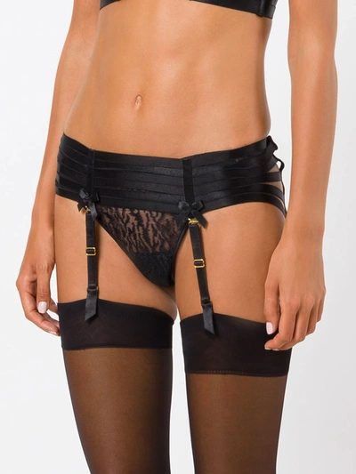 Bordelle High Waisted Elastic Suspender Belt In Black