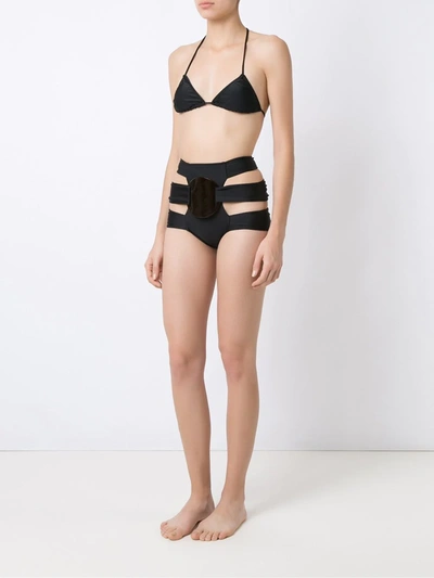 Shop Adriana Degreas Triangle Bikini Set In Black