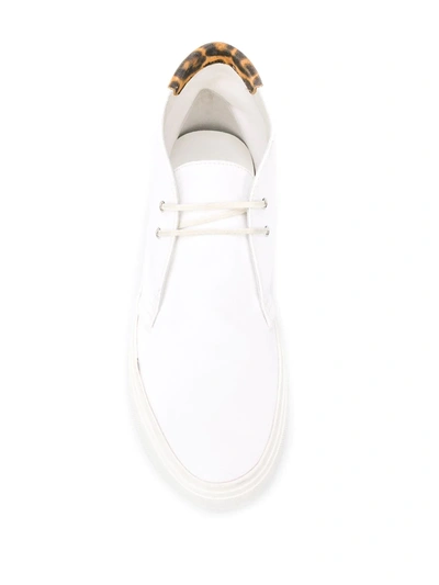 Shop Saint Laurent Ace Animal Print Detail Sneakers In White