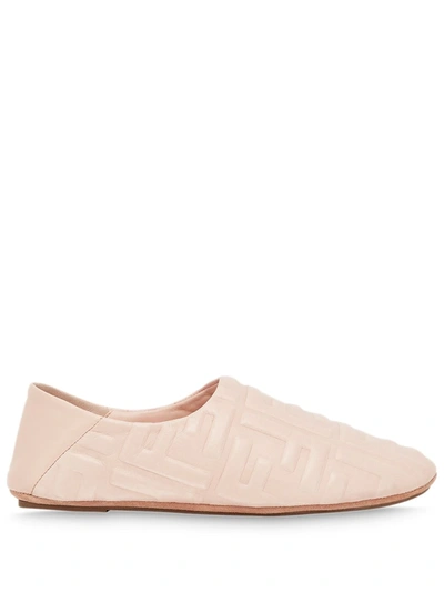 Shop Fendi Quilted Ff Slippers In Pink