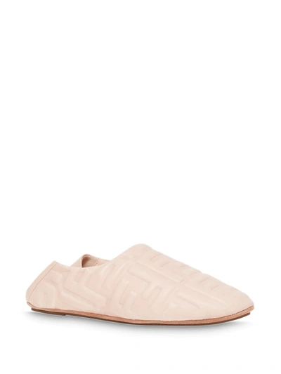 Shop Fendi Quilted Ff Slippers In Pink