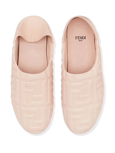 Shop Fendi Quilted Ff Slippers In Pink