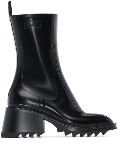 CHLOÉ BETTY 50MM RAIN BOOTS - 黑色