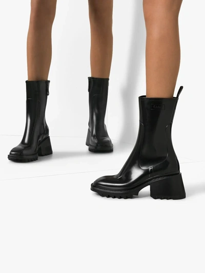 CHLOÉ BETTY 50MM RAIN BOOTS - 黑色