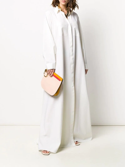 Shop Maison Rabih Kayrouz Chest Pocket Shirt Dress In White