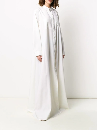 Shop Maison Rabih Kayrouz Chest Pocket Shirt Dress In White