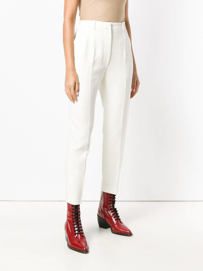 Shop Alexander Mcqueen Tapered Trousers In Neutrals
