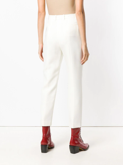 Shop Alexander Mcqueen Tapered Trousers In Neutrals