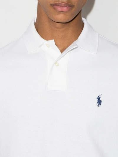 POLO RALPH LAUREN EMBROIDERED LOGO POLO SHIRT - 白色