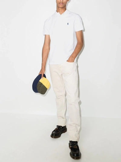 Shop Polo Ralph Lauren Logo-embroidered Polo Shirt In White