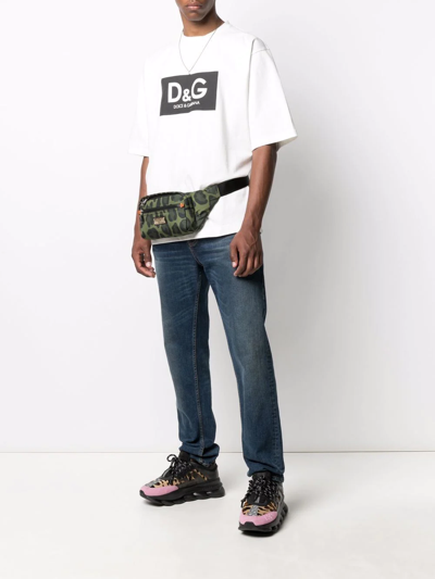 Shop Dolce & Gabbana Camouflage-print Belt Bag In Green