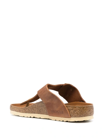 Shop Birkenstock Gizeh Buckle Sandals In Brown