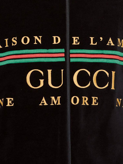 Shop Gucci Logo Embroidered Jacket In Black