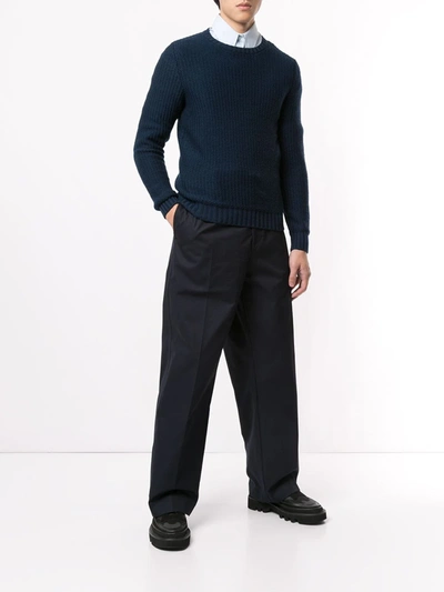 Shop Jil Sander High-rise Drawstring Trousers In Blue