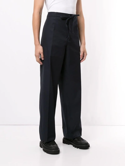 Shop Jil Sander High-rise Drawstring Trousers In Blue