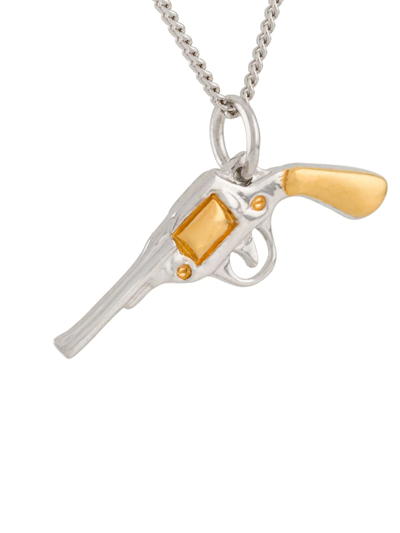 Shop True Rocks Pistol Pendant Necklace In Silver