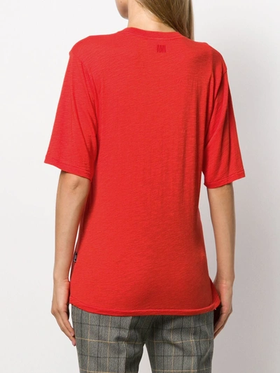Shop Ami Alexandre Mattiussi Relaxed Fit T-shirt In Red