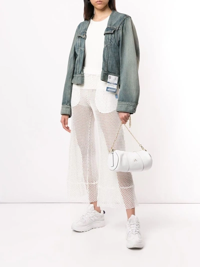 Miharayasuhiro Flared Mesh Trousers In White