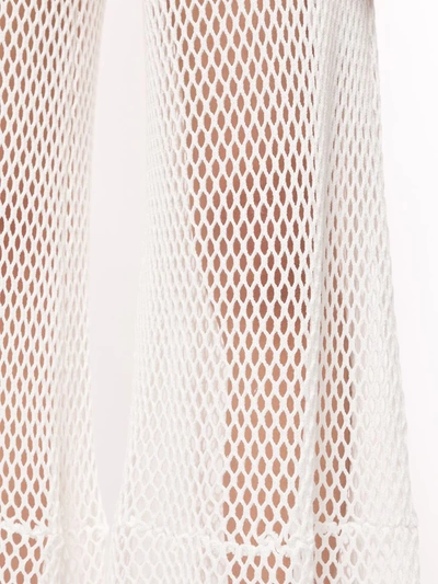 Miharayasuhiro Flared Mesh Trousers In White