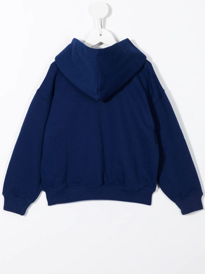 Shop Ralph Lauren Logo-print Colour-block Hoodie In Blue