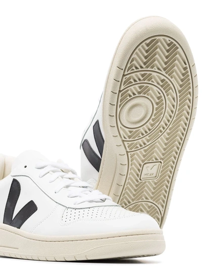 Shop Veja V-10 Leather Sneakers In White