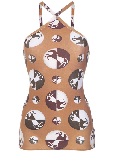 Shop Adriana Degreas Printed Velvet Swimsuit In Multicolour