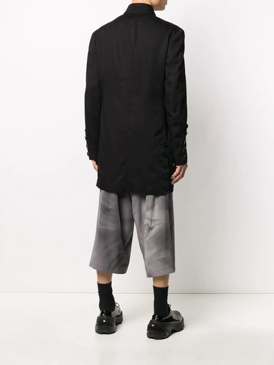 Shop Yohji Yamamoto Deconstructed Buttoned Coat In Black