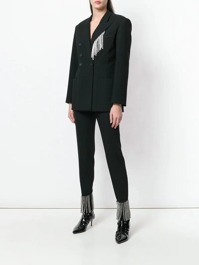 Shop Christopher Kane Cupchain Crystal Blazer In Black