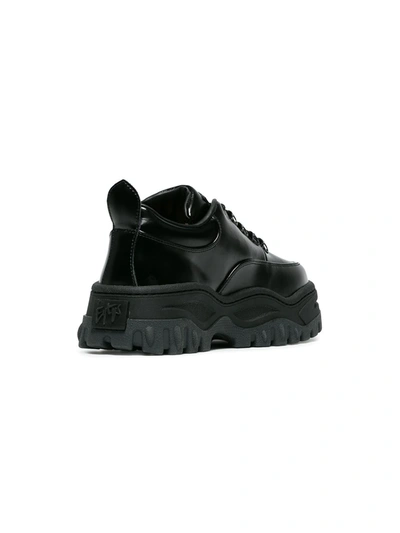 Shop Eytys Black Angel Lift Leather Platform Sneakers