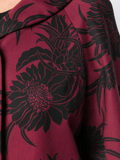Pre-owned Prada 2000s Floral Print Jacket In Red