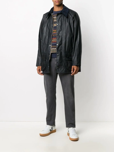 Barbour Beaufort Snap-fastening Jacket In Blue