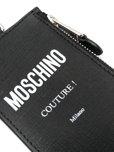 Shop Moschino Neck Strap Cardholder In Black