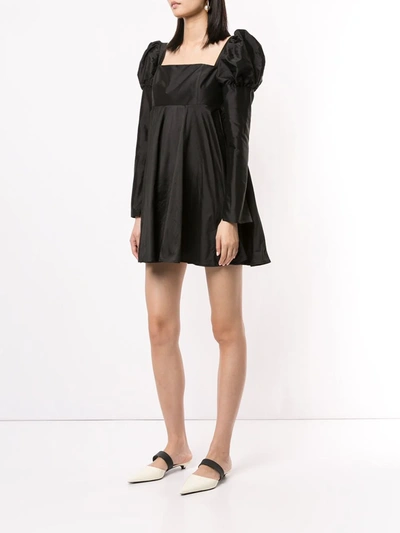 Shop Macgraw Romantic Puff Sleeve Dress In Black