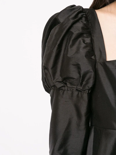 Shop Macgraw Romantic Puff Sleeve Dress In Black