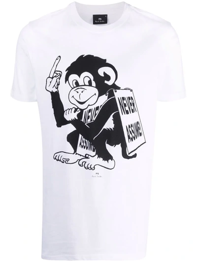 Ps By Paul Smith "never Assume Monkey" T-shirt In White | ModeSens