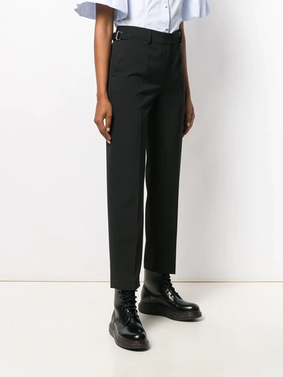 Shop Red Valentino Buckle Detail Trousers In Black