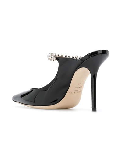 Jimmy Choo Black Pumps With Crystal Strap In Patent Leather Woman In Black