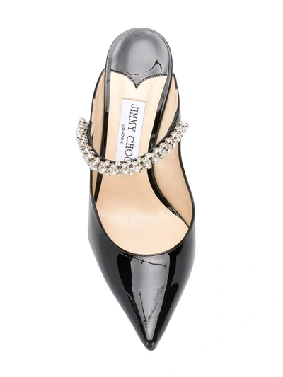 Jimmy Choo Black Pumps With Crystal Strap In Patent Leather Woman In Black