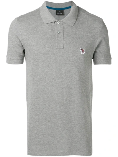 Shop Ps By Paul Smith Zebra Logo Polo Shirt In Grey