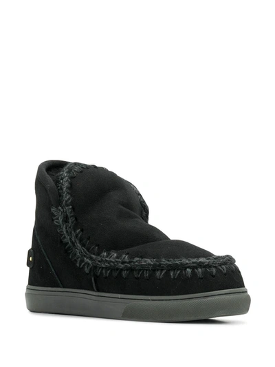 MOU MOU FW111008A ESKI SNEAKERS METAL LOGO BKBK LEATHER/FUR/EXOTIC SKINS->LEATHER - 黑色